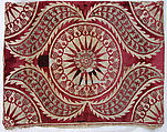 Cushion Cover (Yastik), Silk, cotton, and metal wrapped thread; cut and voided velvet, brocaded.