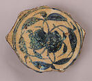 Fragment of a Bowl or Cup, Stonepaste; painted under transparent glaze