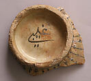 Fragment of a Bowl or Cup, Stonepaste; painted under transparent glaze