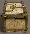 Casket with Painted Roundels, Ivory, painted; gilded silver mounts with glass, quartz, and turquoise inlays