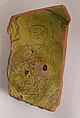 Fragment with a Figure Holding a Flask, Earthenware; slipped, incised, and glazed (sgraffito)