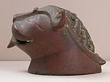 Incense Burner in the Shape of a Lion's Head, Bronze; cast, engraved, and pierced