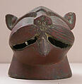 Incense Burner in the Shape of a Lion's Head, Bronze; cast, engraved, and pierced