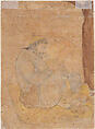 Seated Man Painting or Writing, Ink and opaque watercolor on paper