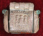 Amulet Case, Silver; cast, gilded, and inlaid with niello
