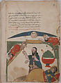 "The Thief Falls Through the Skylight in the Bedroom", Folio from a Kalila wa Dimna, Ink and opaque watercolor on paper