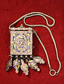 Amulet Case, SIlver, enamel, coral