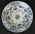 Footed Bowl, Stonepaste; painted under transparent glaze