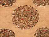 Shawl, Wool; plain weave, appliquéd with embroidered panels