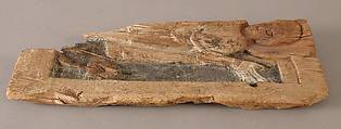 Fragmentary Carved Panel with a Saint, Wood; carved, originally painted