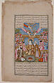 "Salman-i Farsi's Conversion," Folio from a Hamla-yi Haidari (Attack of the Lion), Ink, opaque watercolor, silver, and gold on paper