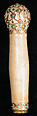 Handle, Ivory set with gold and turquoise