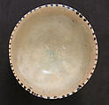 Bowl with Revolving Scrolls, Stonepaste; molded, pierced, incised, painted, and glazed