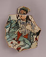 Fragment of a Bowl, Stonepaste; overglaze painted (mina'i)