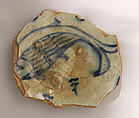Fragment of a Dish, Stonepaste; underglaze painted