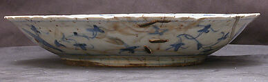 Dish, Stonepaste; underglaze painted