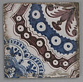 Tile, Stonepaste; glazed