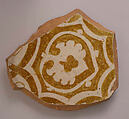 Fragment of a Bowl, Earthenware; luster-painted on opaque white glaze