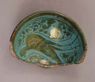 Fragment of a Bowl, Stonepaste; black slip painted under transparent glaze