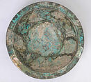 Bowl with Knotted Dragons, Stonepaste; underglaze-painted, transparent turquoise glaze