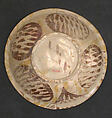 Three-colored Luster Bowl with Foliated Rosettes, Earthenware; polychrome luster-painted on opaque white glaze