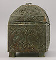 Casket, Brass; hammered in repoussé and chased