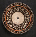 Bowl with Pseudo-Inscriptional Design, Earthenware; white slip with polychrome slip decoration under transparent glaze