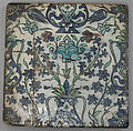 Tile Panel, Stonepaste; polychrome painted under transparent glaze