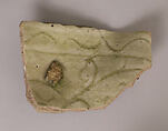 Fragment of a Bowl, Stonepaste; incised, glazed