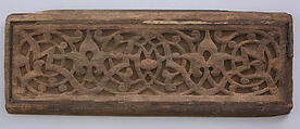 Panel, Wood, bone; carved, inlaid, and painted
