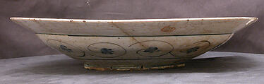 Dish, Stonepaste; underglaze painted