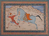 Royal Horse and Runner, Ink, opaque watercolor, and gold on paper