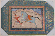 Royal Horse and Runner, Ink, opaque watercolor, and gold on paper