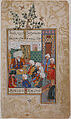 "The Great Abu Sa'ud Teaching Law", Folio from a Divan of Mahmud `Abd-al Baqi, Mahmud &#39;Abd-al Baqi (1526–1600), Ink, opaque watercolor, and gold on paper