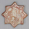 Star-Shaped Tile, Stonepaste; luster-painted