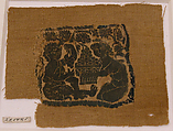 Square with a Grape Harvesting Scene, Linen, wool; tapestry-woven