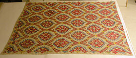 Cover, Linen, silk; plain weave, embroidered