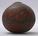 Gourd, Gourd; incised and painted black