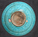 Dish, Stonepaste; painted in black under turquoise glaze