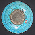 Dish, Stonepaste; painted in black under turquoise glaze