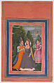 "A Princess with Two Attendants, All in Late 16th Century English Costume", Folio from the Davis Album, Ink and opaque watercolor on paper