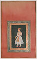"Portrait of a Noble in Gauzy White Costume", Folio from the Davis Album, Ink, opaque watercolor, and gold on paper