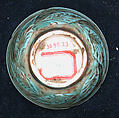 Cup, Stonepaste; luster-painted on opaque light blue glaze under transparent colorless glaze