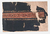 Textile Fragment, Wool, linen; plain weave, tapestry weave
