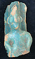 Fragment of a Figure in a Pointed Cap, Earthenware; molded and glazed