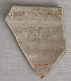 Ceramic Fragment, Earthenware; incised