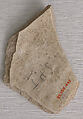 Ceramic Fragment, Earthenware; incised