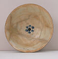 Bowl, Stonepaste; painted in blue and black under transparent glaze
