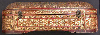 Pen Box, Leather; stamped, gilded, and painted decoration