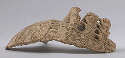 Fragment of a Jar, Earthenware; unglazed, incised, with applied decoration
